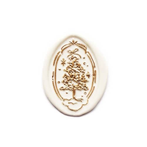This is a white wax seals by misterrobinson called snowy christmas wax seal stickers in standard