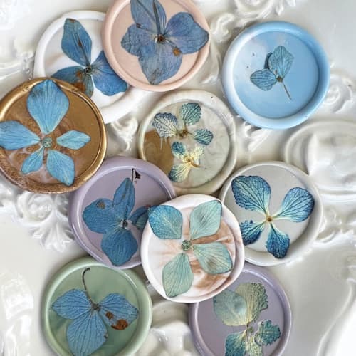 This is a blue wax seals by Caitlin Home called blue hydrangea wax seal mix set | pack of 10 in standard