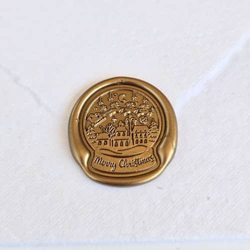 This is a multicolor wax seals by Inkspiringletters called snow globe- customizable color- set of 25 hand-crafted wax seals in standard