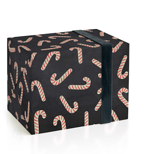 This is a coal wrapping paper by Hooray Creative called assorted candy canes in standard