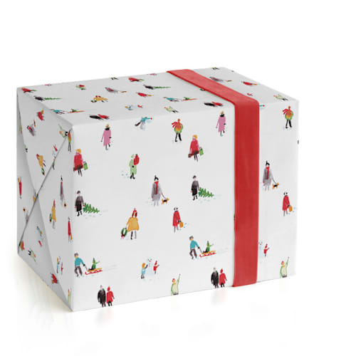 This is a snow day wrapping paper by Patrice Horvath called holiday hustle in standard