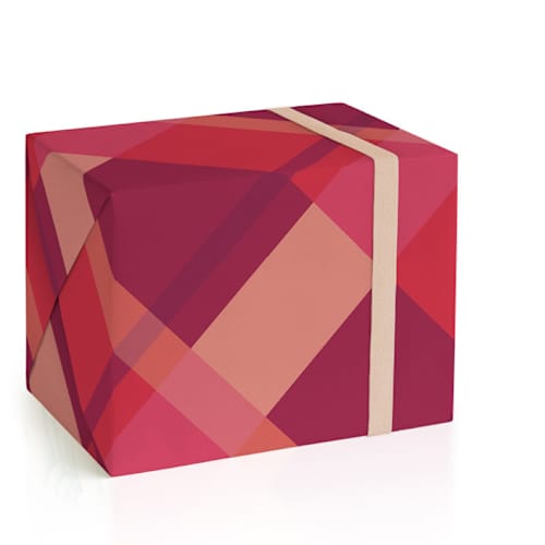This is a merlot wrapping paper by Stacey Day called mod plaid in standard