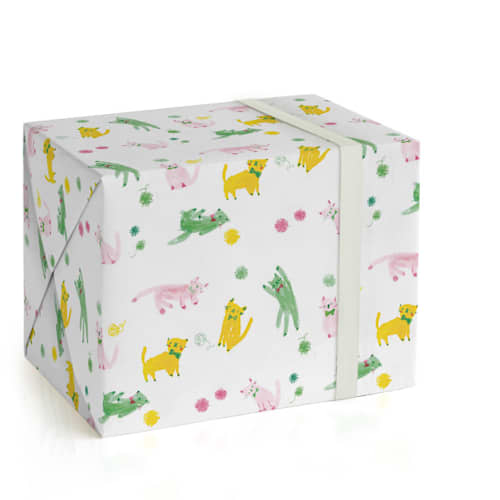 This is a sunshine wrapping paper by Lori Wemple called doodle cats in standard
