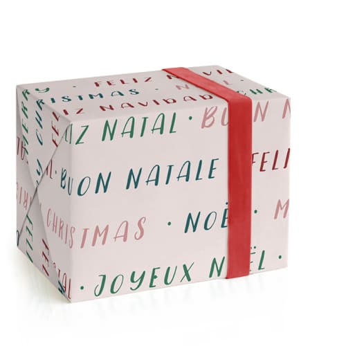 This is a blush wrapping paper by Tennie and Co. called more merrys in standard