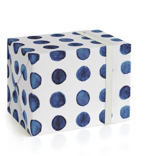 This is a indigo wrapping paper by Michelle Locklear called indigo love_organic dots in standard