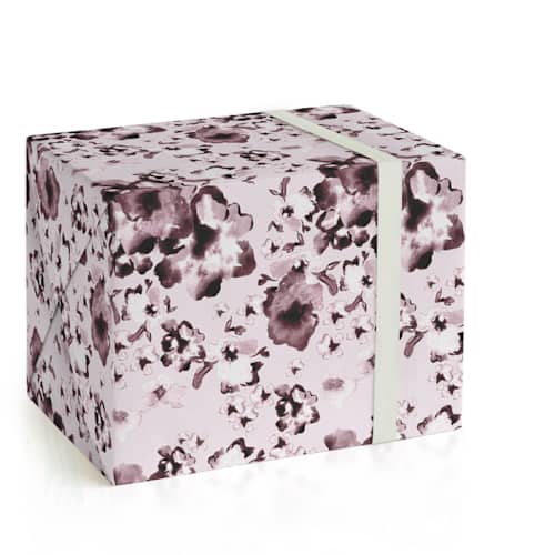 This is a petal wrapping paper by Zhay Smith called aubergine cascade in standard