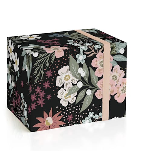 This is a noir wrapping paper by Alethea and Ruth called wildflower scatter in standard