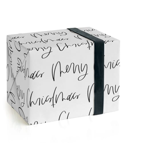 This is a midnight wrapping paper by Studio Griffin called christmas lettering in standard