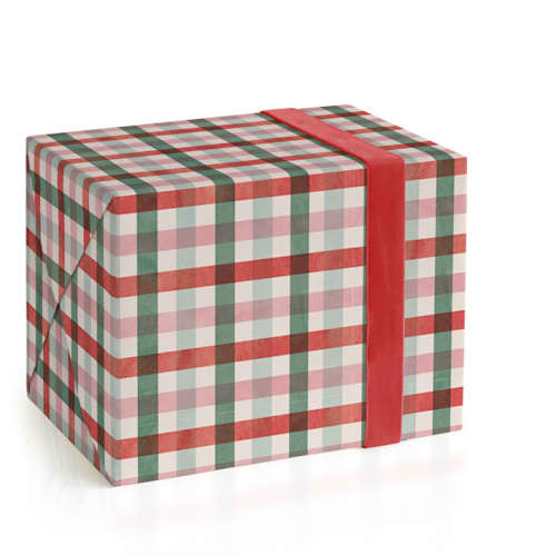 This is a fruitcake wrapping paper by Pixel and Hank called perfect plaid in standard