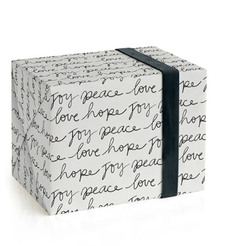 This is a ink wrapping paper by Kelly Watkins called holiday message in standard