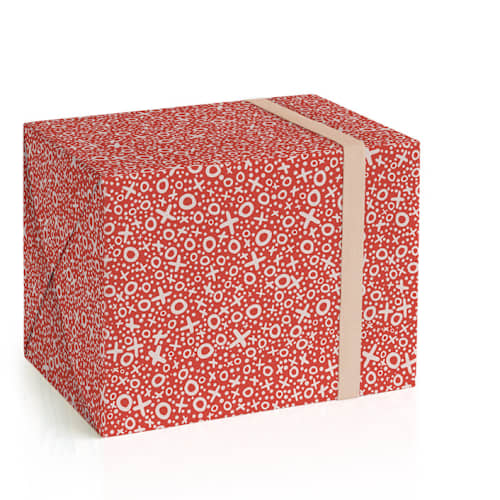 This is a ruby wrapping paper by Jessica Corliss called love struck in standard