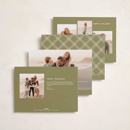 This is a buttercream holiday photo cards with standard by Nicole Walsh called modern dawn printing on signature in grand