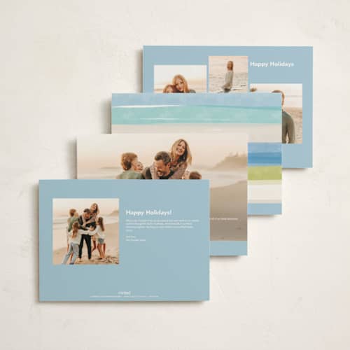 This is a pool holiday photo cards with standard by Annie Montgomery called coastal greetings printing on signature in grand