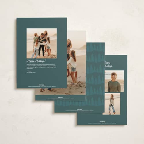 This is a glacier holiday photo cards with standard by Kaydi Bishop called first mountain snow printing on signature in grand