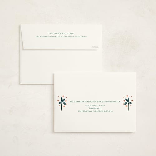 This is a verdant sea holiday photo cards with standard by Angel Walker called palm warm printing on signature in grand