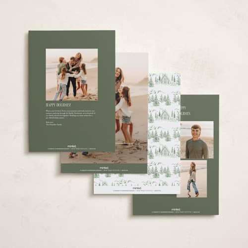 This is a forest holiday photo cards with standard by Petra Kern called winter mountain tale printing on recycled smooth signature in grand