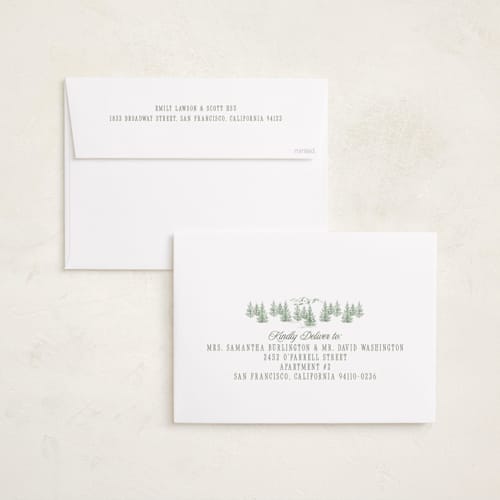 This is a forest holiday photo cards with standard by Petra Kern called winter mountain tale printing on recycled smooth signature in grand