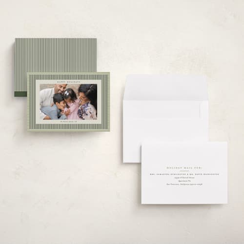 This is a spruce holiday photo cards with standard by Carolyn Nicks called chickadee printing on recycled smooth signature in grand