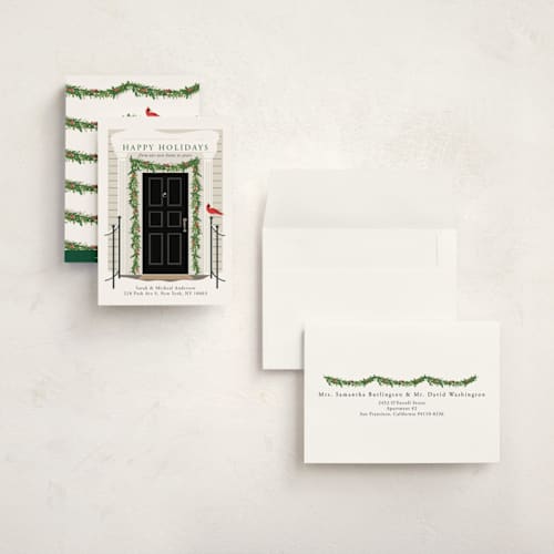 This is a midnight holiday photo cards with standard by Susan Moyal called from our home to yours printing on signature in grand