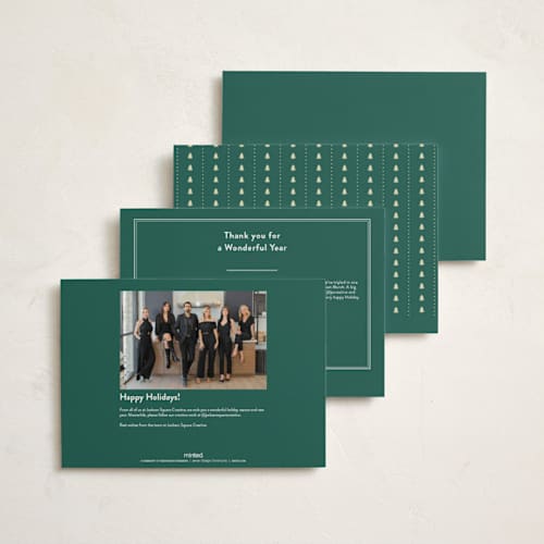 This is a mint holiday photo cards with standard by Ellen Schlegelmilch called a joy! printing on signature in grand