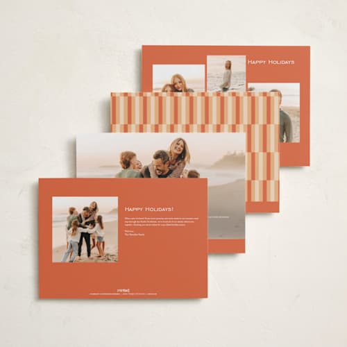 This is a apricot holiday photo cards with standard by Ekko Studio called classy cheer printing on recycled smooth signature in grand