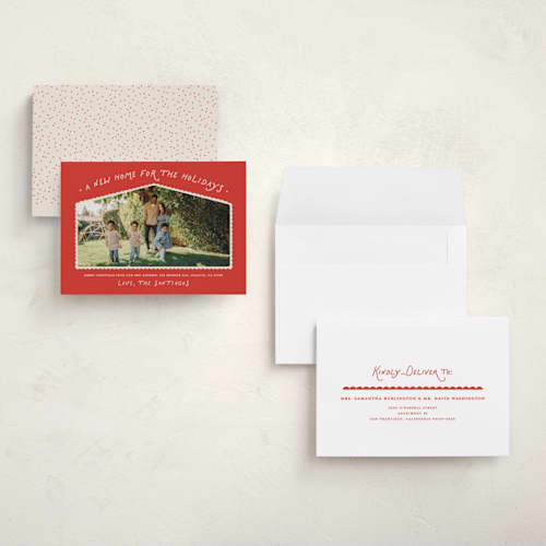 This is a candied apple holiday photo cards with standard by Erica Krystek called new holiday home printing on signature in grand