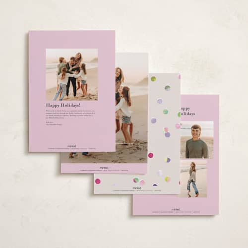 This is a cream holiday photo cards with standard by Anastasia Makarova called our new era printing on recycled smooth signature in grand