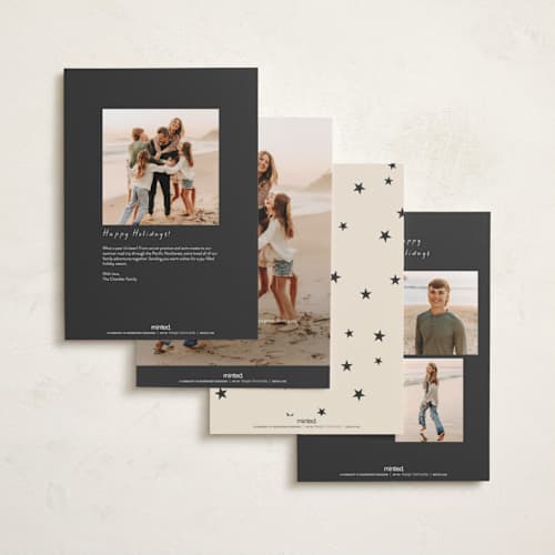 This is a coal holiday photo cards with standard by Lisa McLean called shine bright printing on signature in grand