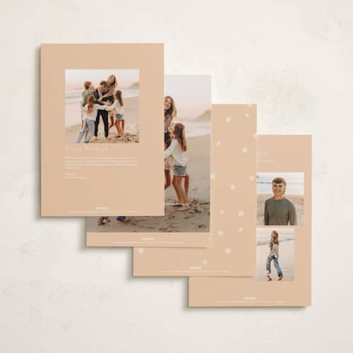 This is a butterscotch holiday photo cards with standard by Lisa McLean called shine bright printing on signature in grand