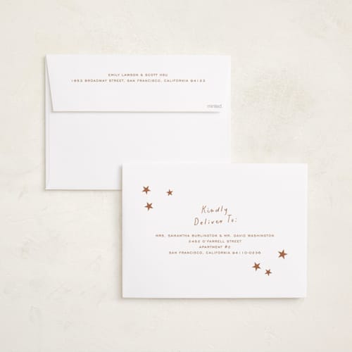 This is a butterscotch holiday photo cards with standard by Lisa McLean called shine bright printing on signature in grand