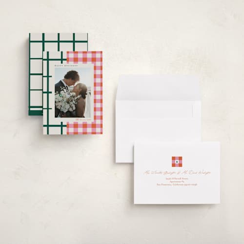 This is a gumdrop holiday photo cards with standard by Carrie ONeal called grandmas dishes printing on recycled smooth signature in grand