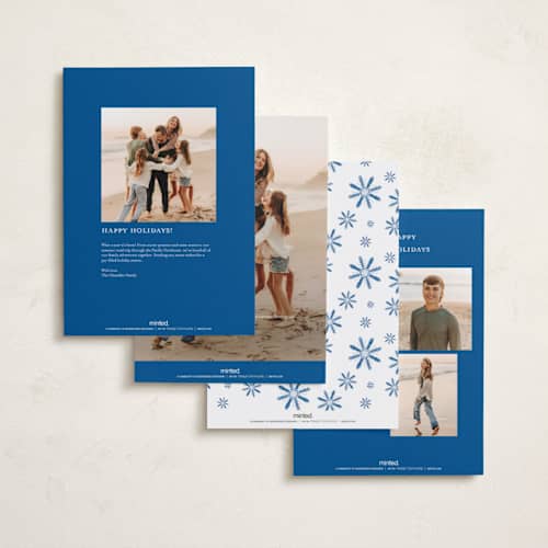 This is a ocean holiday photo cards with standard by Erika Firm called mini cabana stripes printing on recycled smooth signature in grand