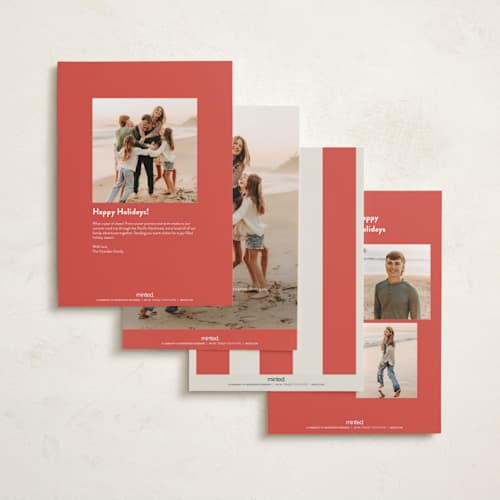 This is a stocking holiday photo cards with standard by Megan Davis called aperitivo printing on recycled smooth signature in grand