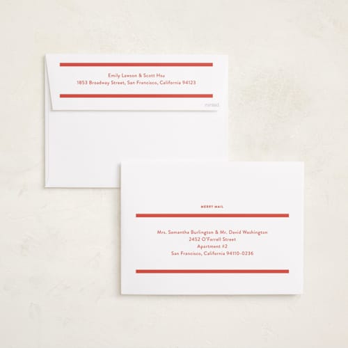 This is a stocking holiday photo cards with standard by Megan Davis called aperitivo printing on recycled smooth signature in grand