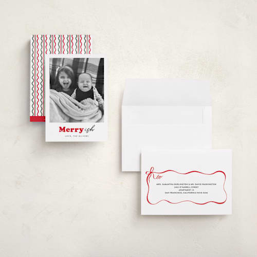 This is a holly holiday photo cards with standard by Carrie ONeal called festive-ish printing on recycled smooth signature in grand