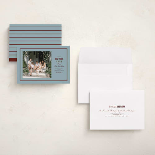 This is a frost holiday photo cards with standard by Ana de Sousa called new foundations printing on signature in grand