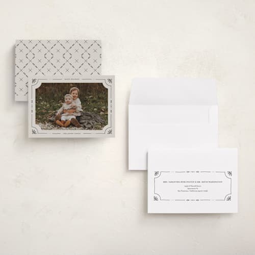 This is a eggnog holiday photo cards with standard by Kristin Oliversen called linograph christmas printing on signature in grand