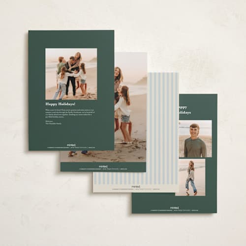 This is a boxwood holiday photo cards with standard by Kristie Kern called palmetto printing on signature in grand