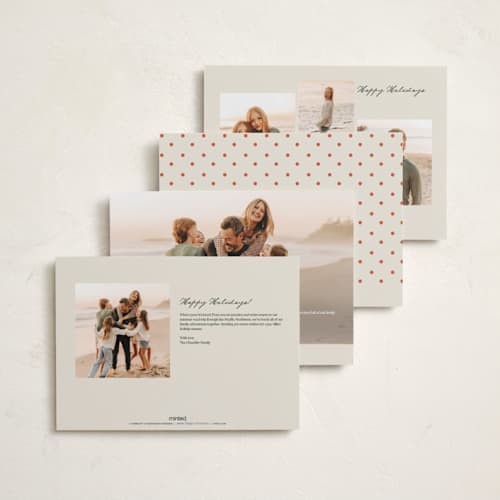 This is a hibiscus holiday photo cards with standard by Creo Study called squiggle frame printing on signature in grand