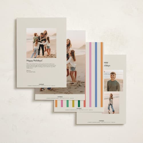 This is a rainbow holiday photo cards with standard by Creo Study called bold n bright printing on signature in grand