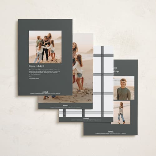 This is a snow holiday photo cards with standard by Megan Davis called eternally merry printing on recycled smooth signature in grand