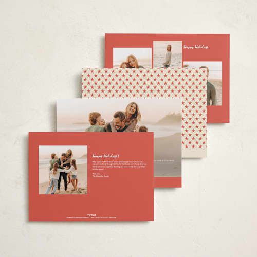 This is a peppermint holiday photo cards with standard by Rina Ozum called cheers to the new year printing on signature in grand
