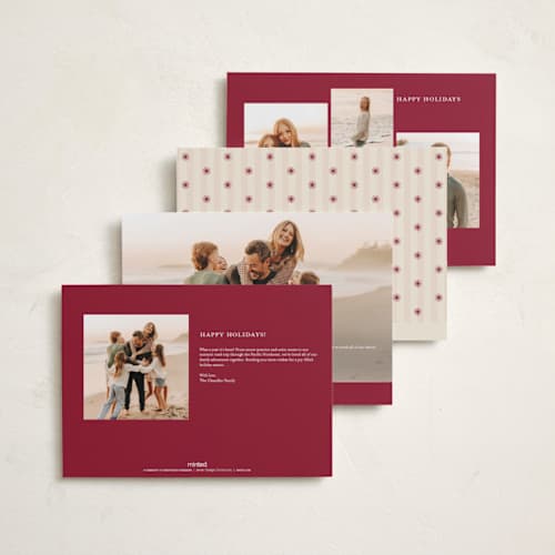 This is a stocking holiday photo cards with standard by Olivia Raufman called charming stripe printing on recycled smooth signature in grand