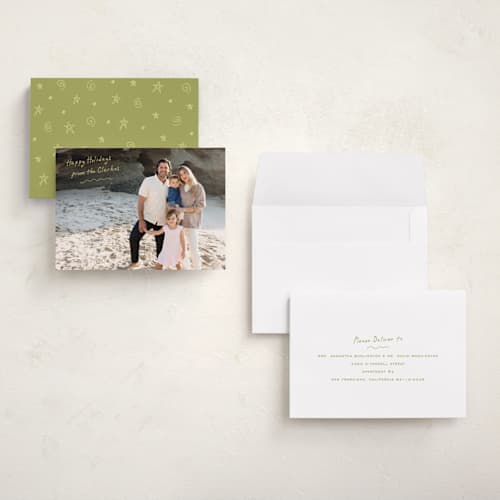 This is a lemon holiday photo cards with standard by Ekko Studio called tiny note printing on signature in grand