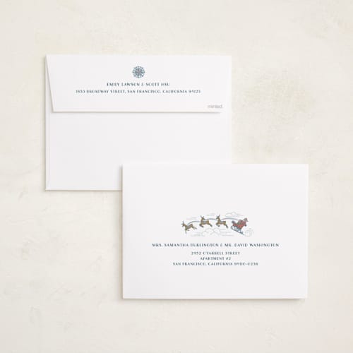 This is a ocean holiday photo cards with standard by Paper Sun Studio called santa's map printing on signature in grand