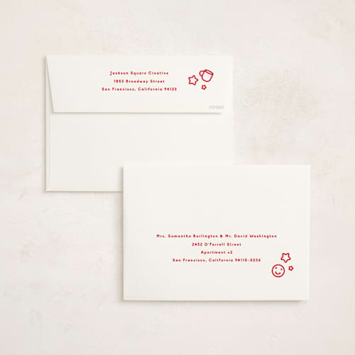 This is a peppermint holiday photo cards with standard by Olivia Kanaley Inman called inbox printing on signature in grand