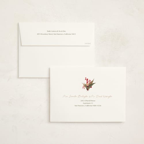 This is a peppermint holiday photo cards with standard by Wendy Keller called cirque printing on signature in grand