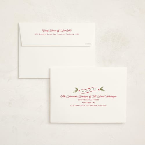 This is a pine holiday photo cards with standard by Robert and Stella called vintage postcard printing on signature in grand