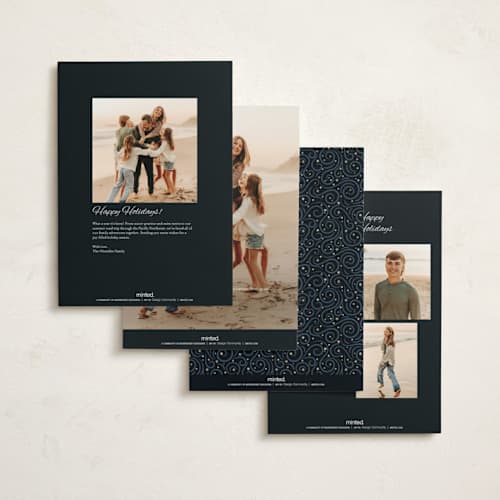 This is a coal holiday photo cards with standard by Paper Sun Studio called the night before christmas printing on signature in grand