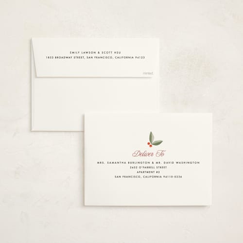 This is a stocking holiday photo cards with standard by Robert and Stella called striped type printing on signature in grand